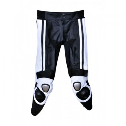 PANTALONES DE CUERO NEGRO/BLANCO