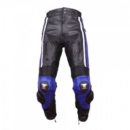 PANTALONES DE CUERO AZUL