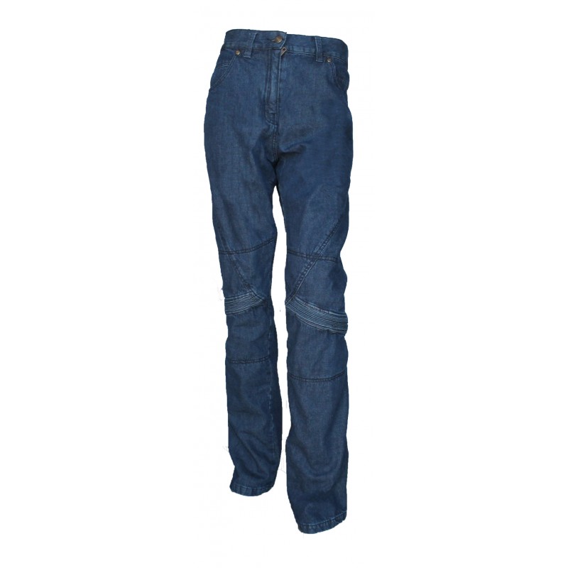 PANTALON VAQUERO AZUL KEVLAR MUJER OVERLAP EVY - SpacioBiker