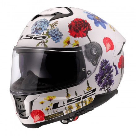 Casco integral LS2 FF808 STREAM II FLOWERS BLANCO