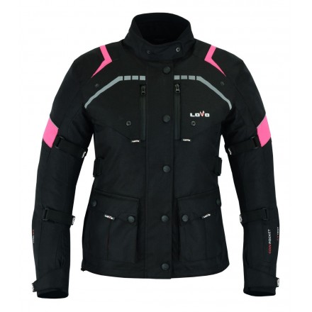 CHAQUETA MOTO CORDURA 3/4 LvR62 HIGHWAY NEGRA ROSA